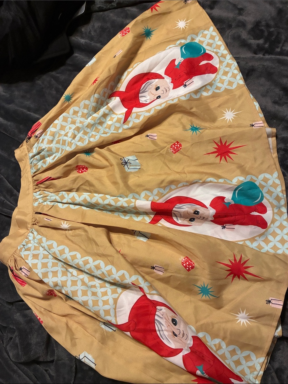 The Oblong Box Shop Vintage pinup retro Krampus Kewpie Christmas Skirt